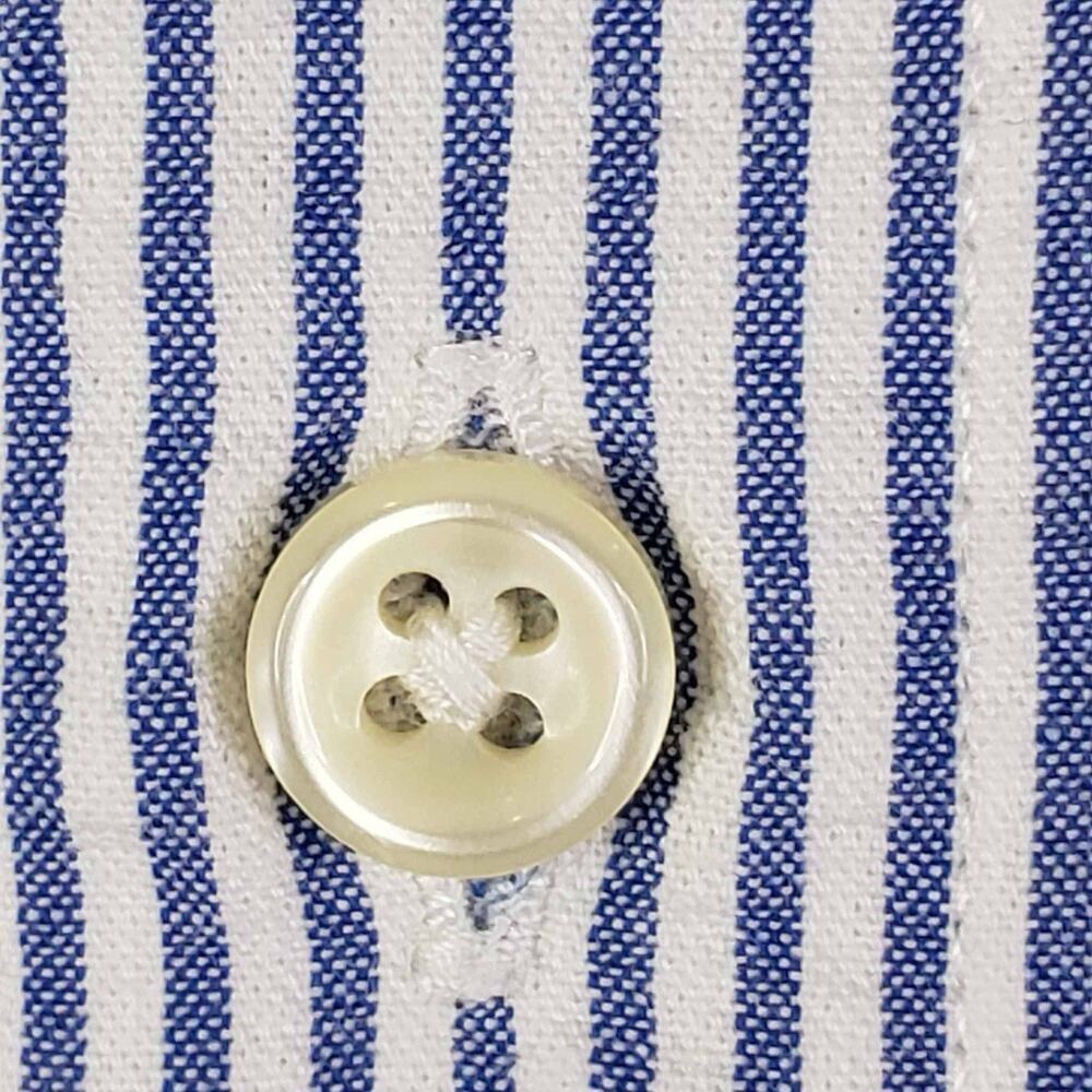Polo Ralph Lauren Shirt Mens Size Large Blue Striped Seersucker SS Button Down - Picture 5 of 9